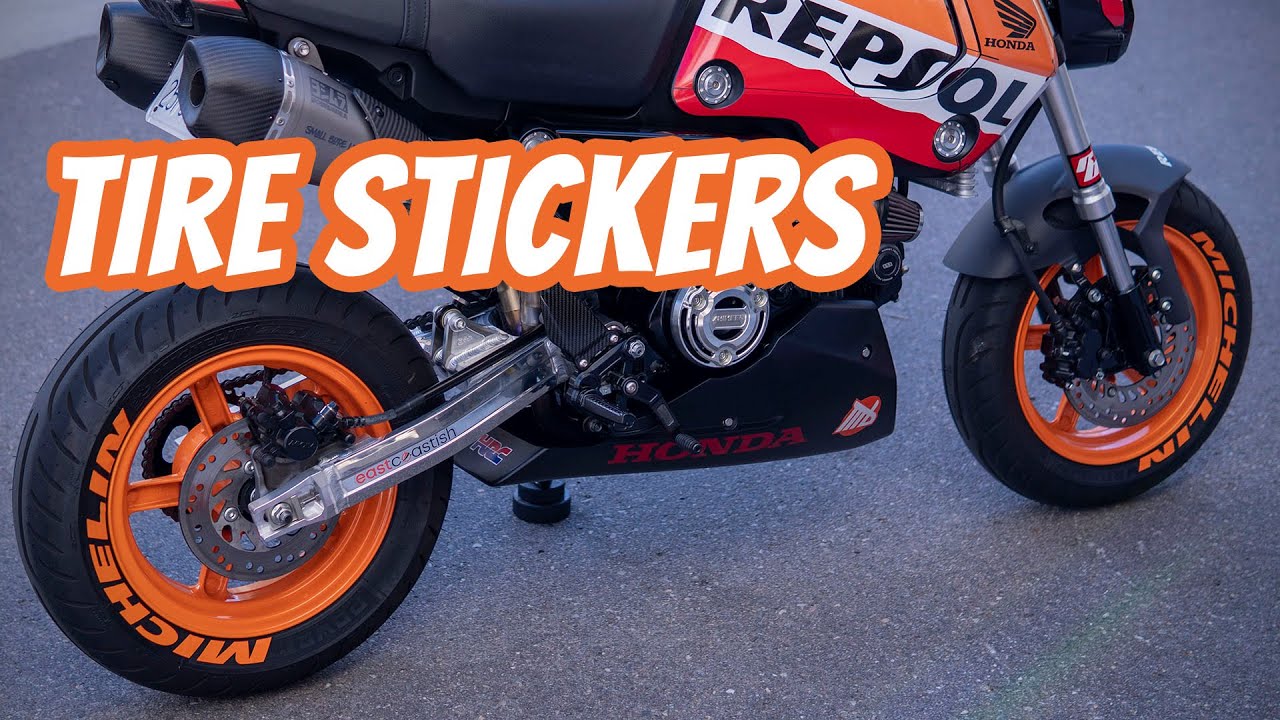 Michelin Tire Stickers on the Repsol Tribute 2022 Honda Grom