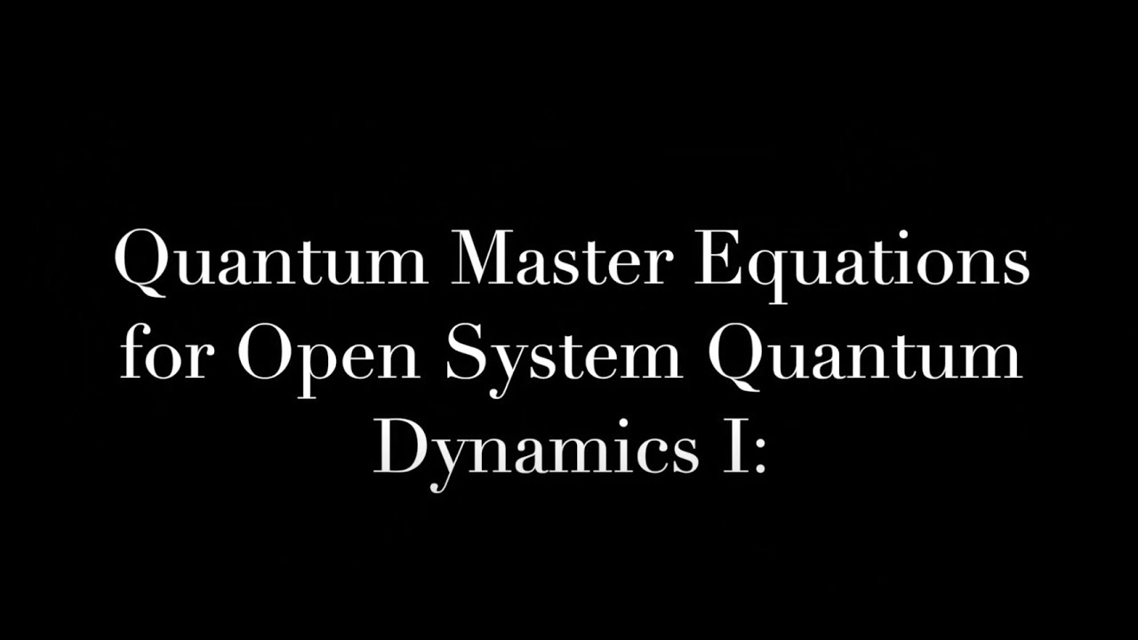 Quantum Master Equations for Open System Quantum Dynamics I