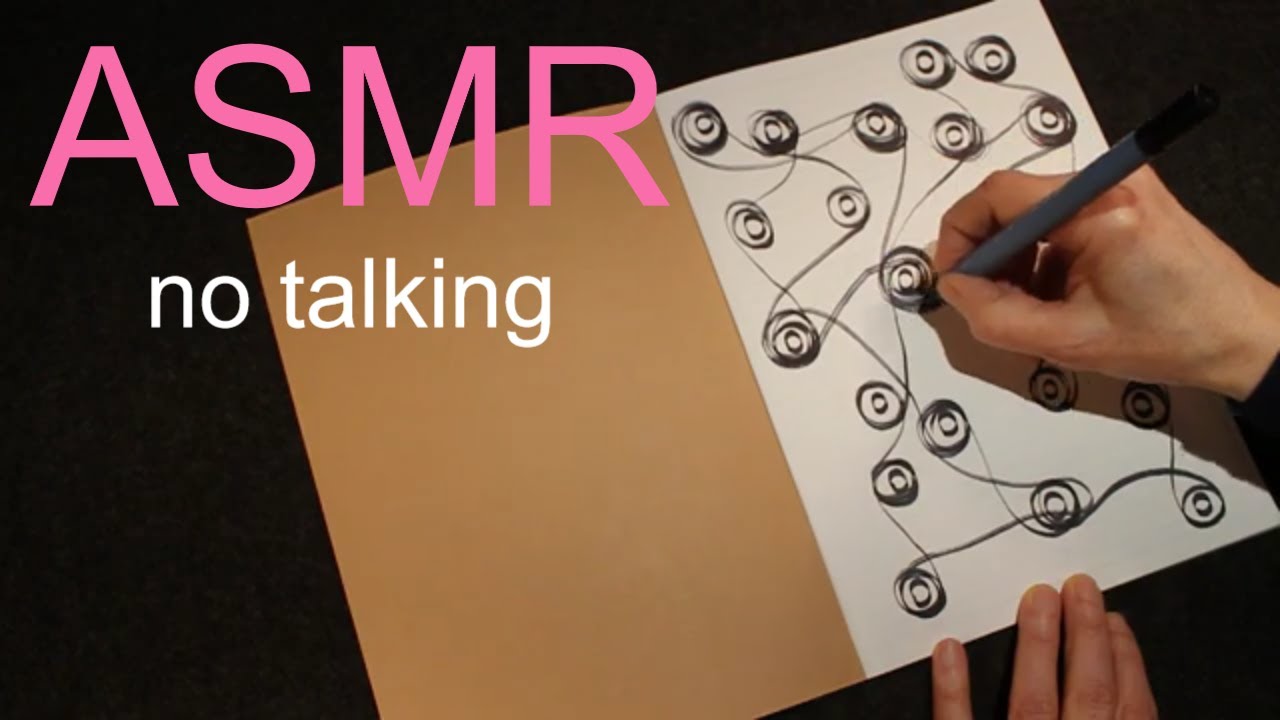 ASMR soft scratching feltpen drawing sounds, no talking