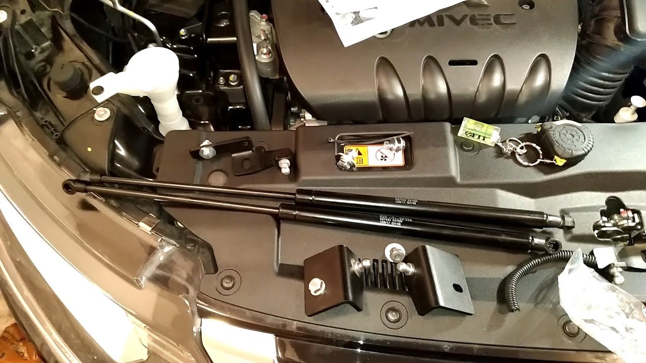 УСТАНОВКА УПОРОВ КАПОТА MITSUBISHI OUTLANDER 3