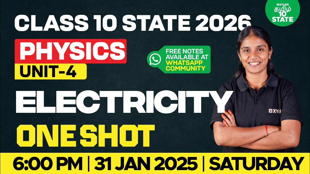 🔴 One Shot🔥 Electricity | Unit 4 | Class 10 Science | Nivetha Ma’am | Xylem State 10 Tamil