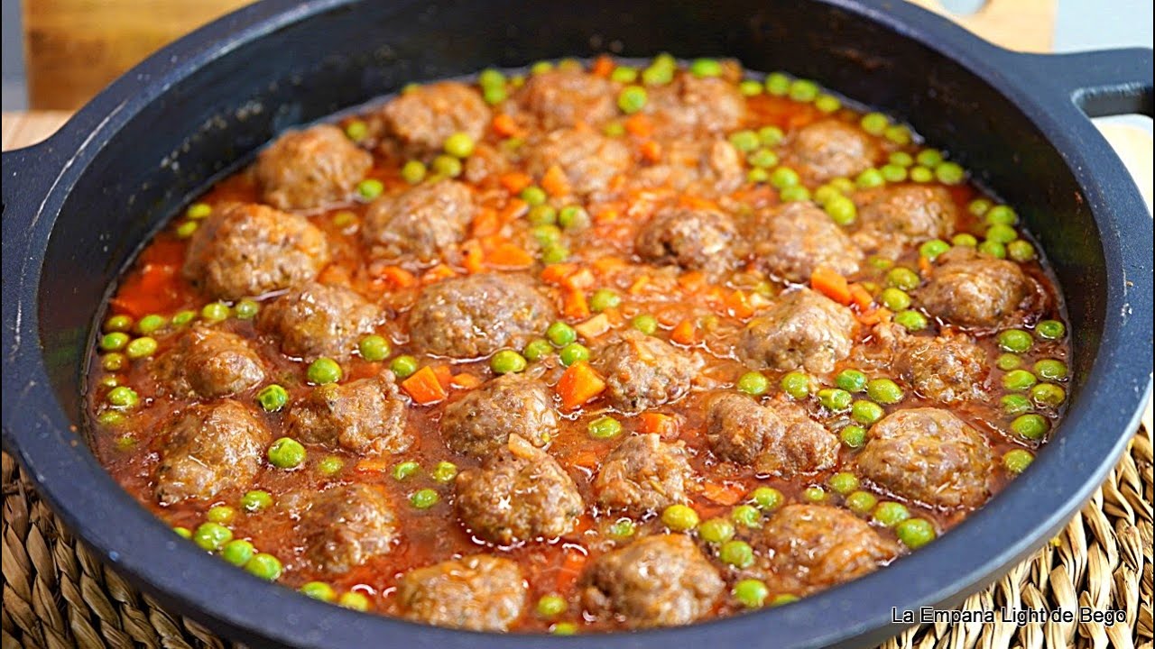 Albóndigas a la Jardinera-Receta Fácil Tradicional con TRUCOS para que queden muy TIERNAS y JUGOSAS