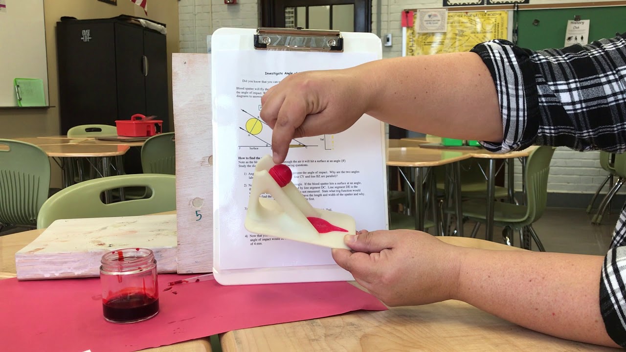 Forensic Performance Task Finding Blood spatter angles of impact