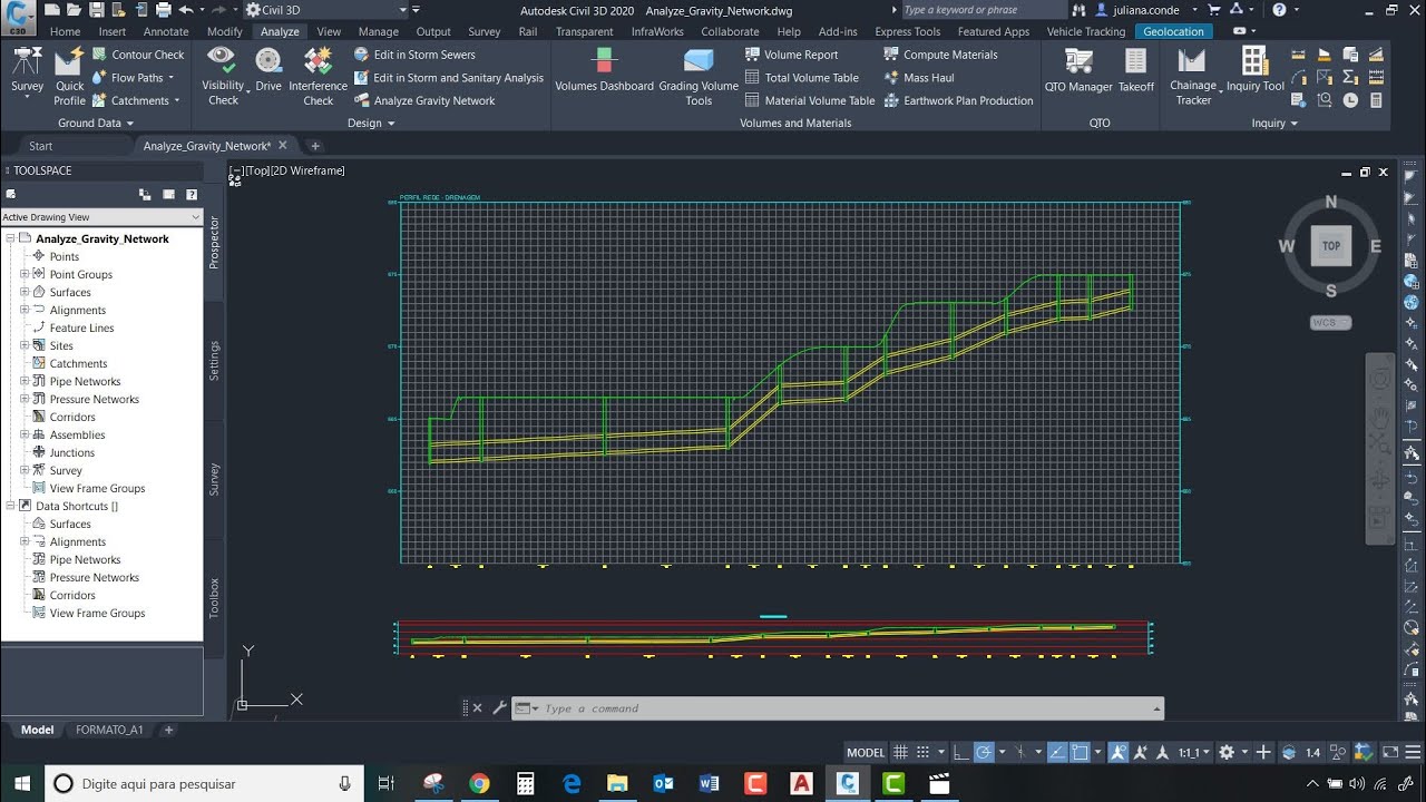 Análises de Projetos de Drenagem e Esgoto com o Analyze Gravity Network - Novidade do Civil 3D 2020