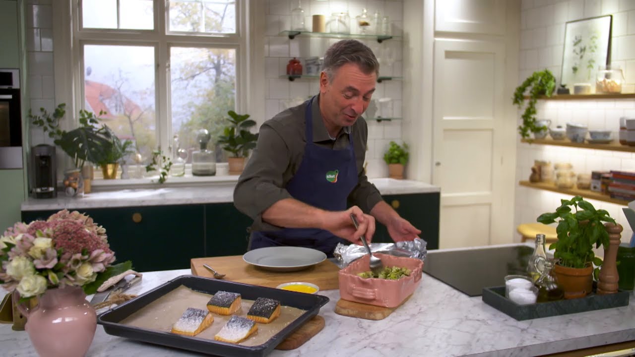 Kökets middag: Lax med saffransaioli och vinkokt fänkål - Köket