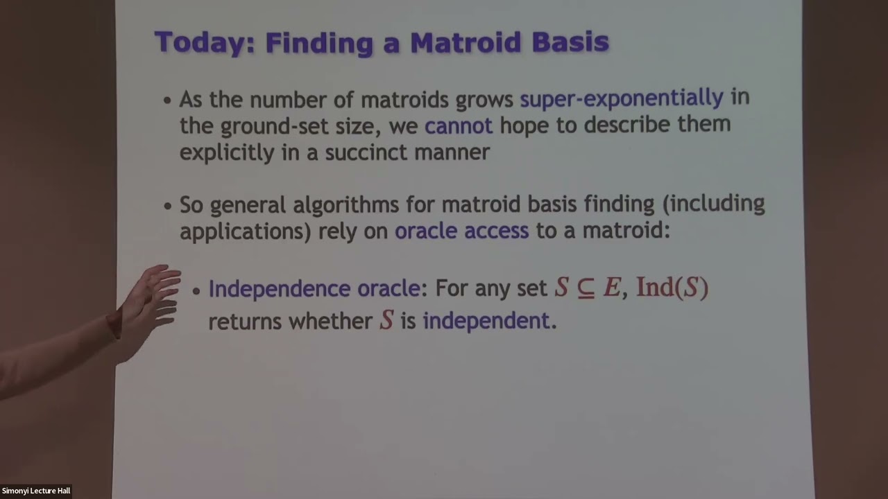 Breaking the n&oline;&radic; Barrier: New Parallel Algorithms for Finding a Matroid Basis - Aaron Putterman