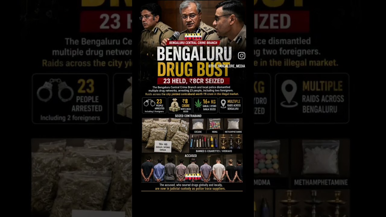 Bengaluru Drug Bust: 23 Held, ₹8Cr Seized | The Bangalore Media