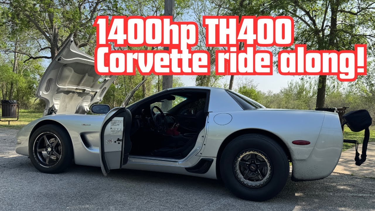 1400hp TH400 7sec Turbo Corvette driving on the streets!