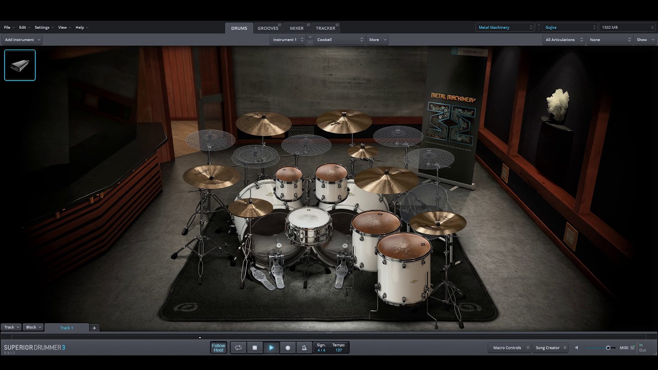 Gojira - Silvera only drums midi backing track