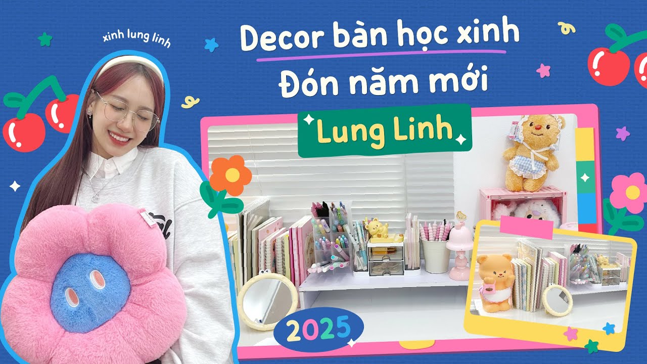 Desk Decor | Decor bàn học xinh đón năm mới lung linh - Moji Channel