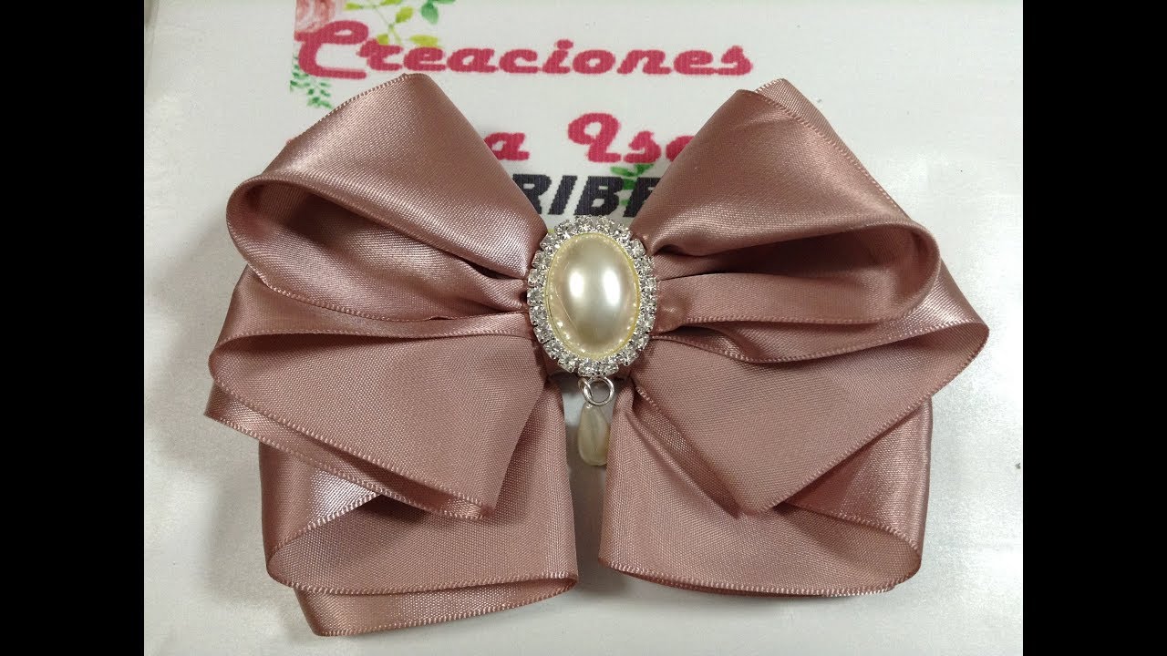 Lazo de olanes en elegante bow broch VIDEO No.693 creaciones Rosa Isela