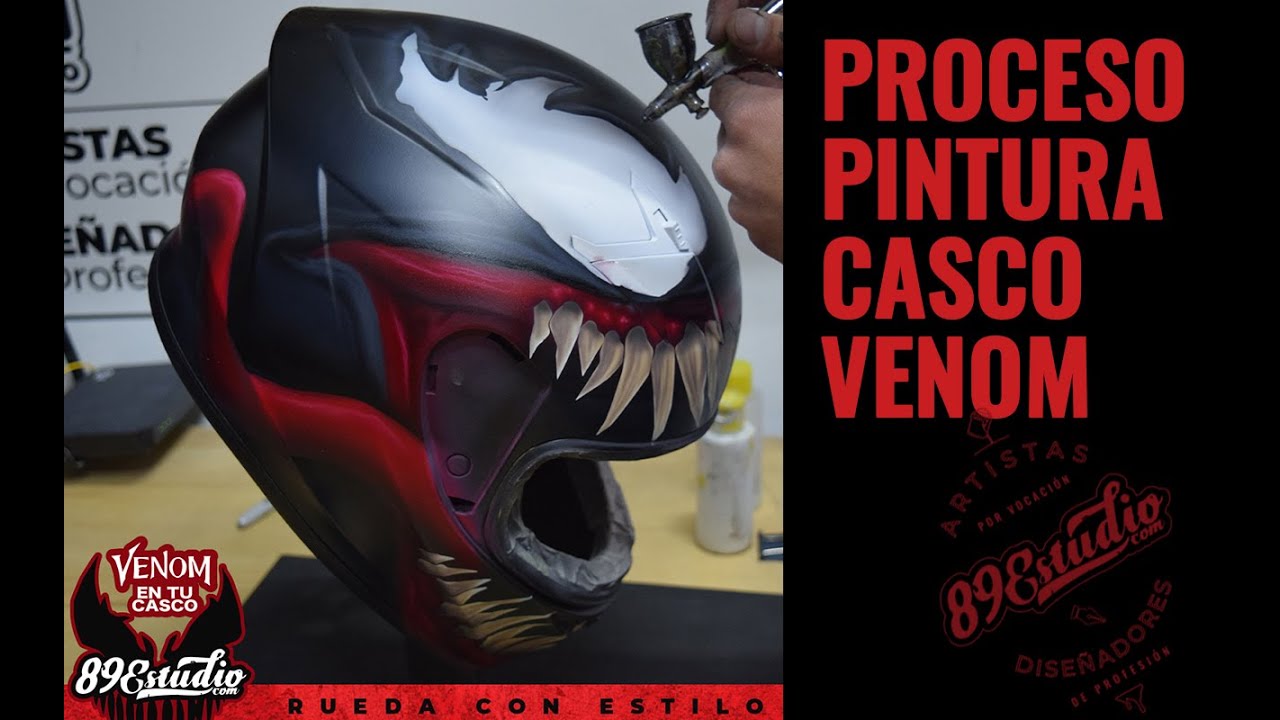 💪Proceso Pintura Casco Diseño VENOM👌 Bogotá Colombia🇨🇴