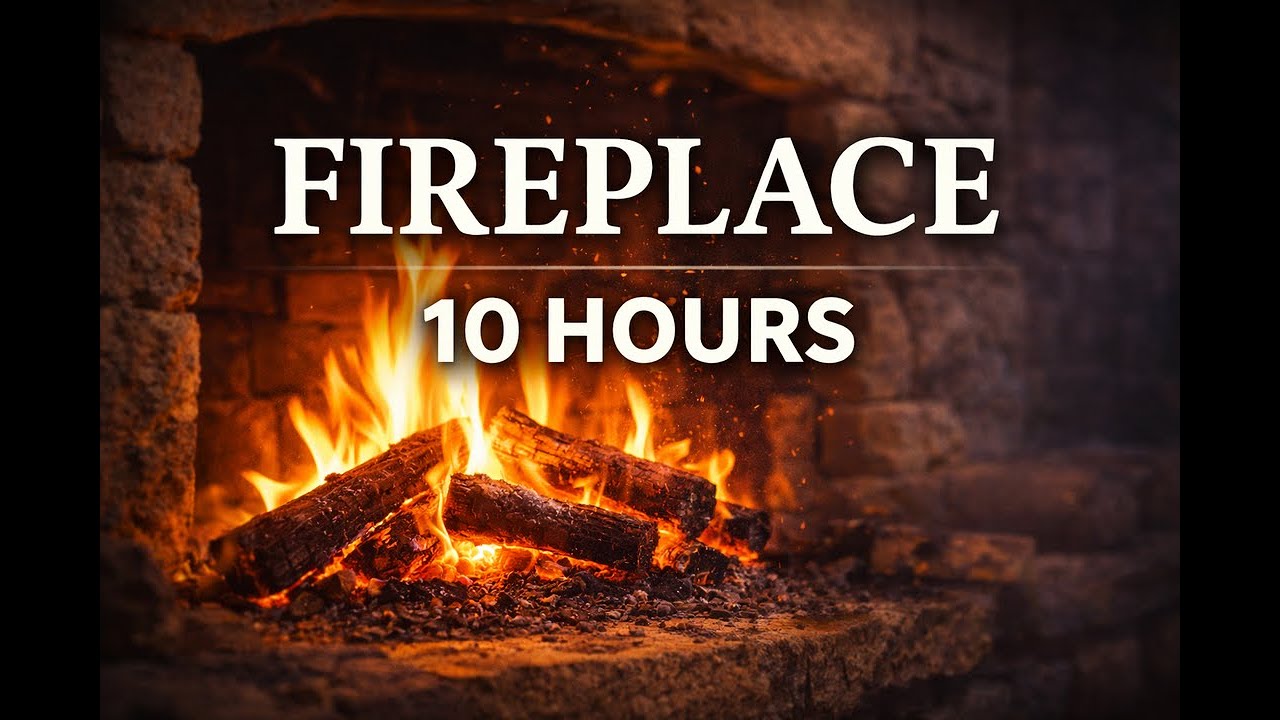Fireplace Sounds 🔥 10 Hours of Cozy Crackling Fire for Sleep & Relaxation