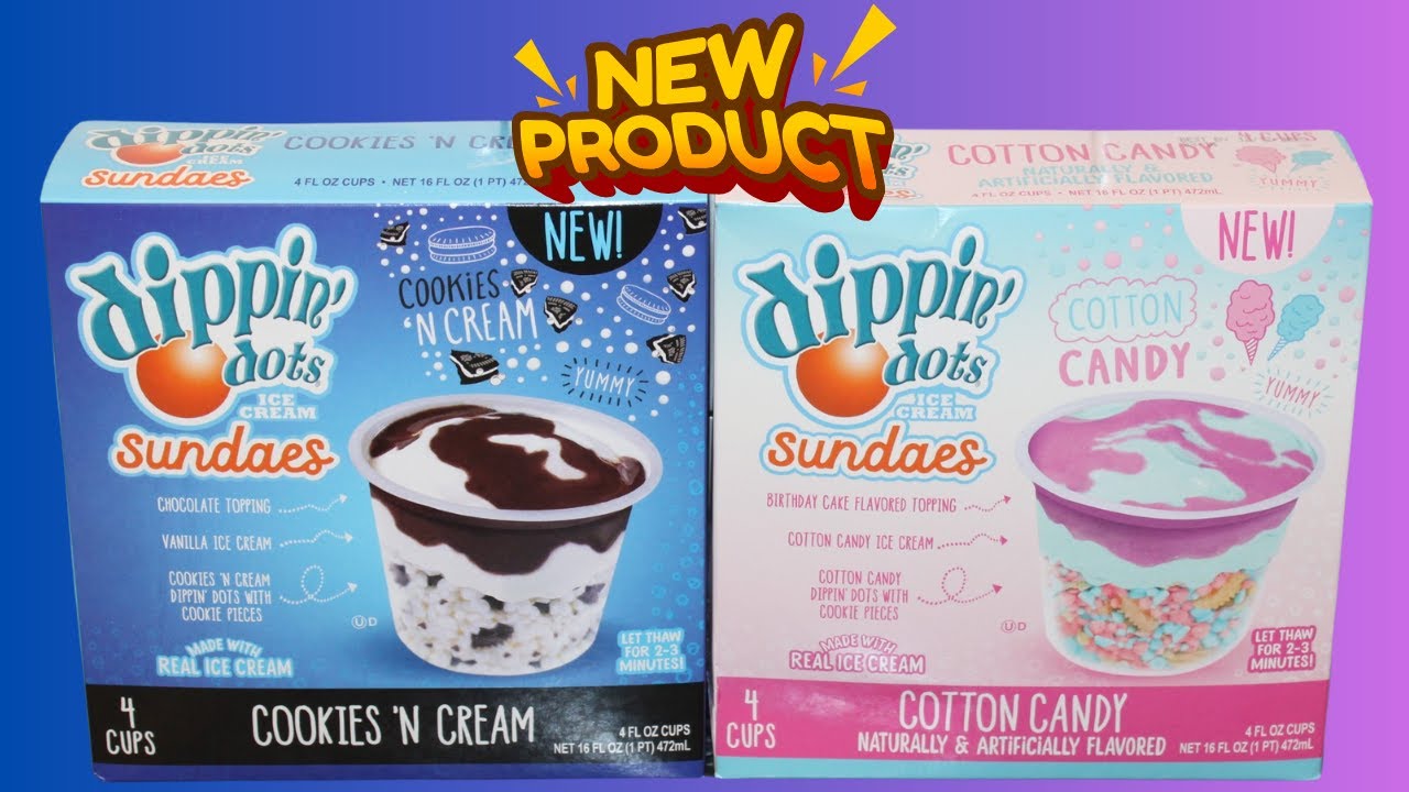 Dippin’ Dots Ice Cream Sundaes: Cookies ‘N Cream & Cotton Candy Review