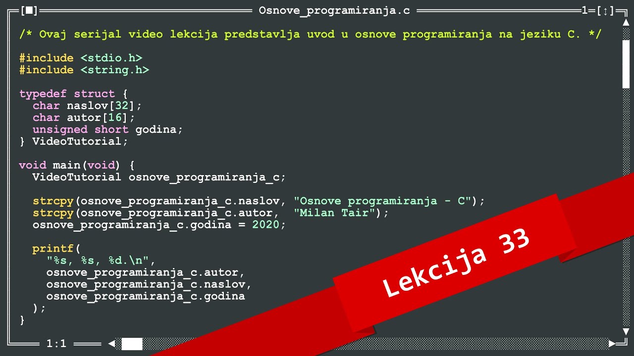 033 - Programski jezik C - Tekstualni podaci - stringovi