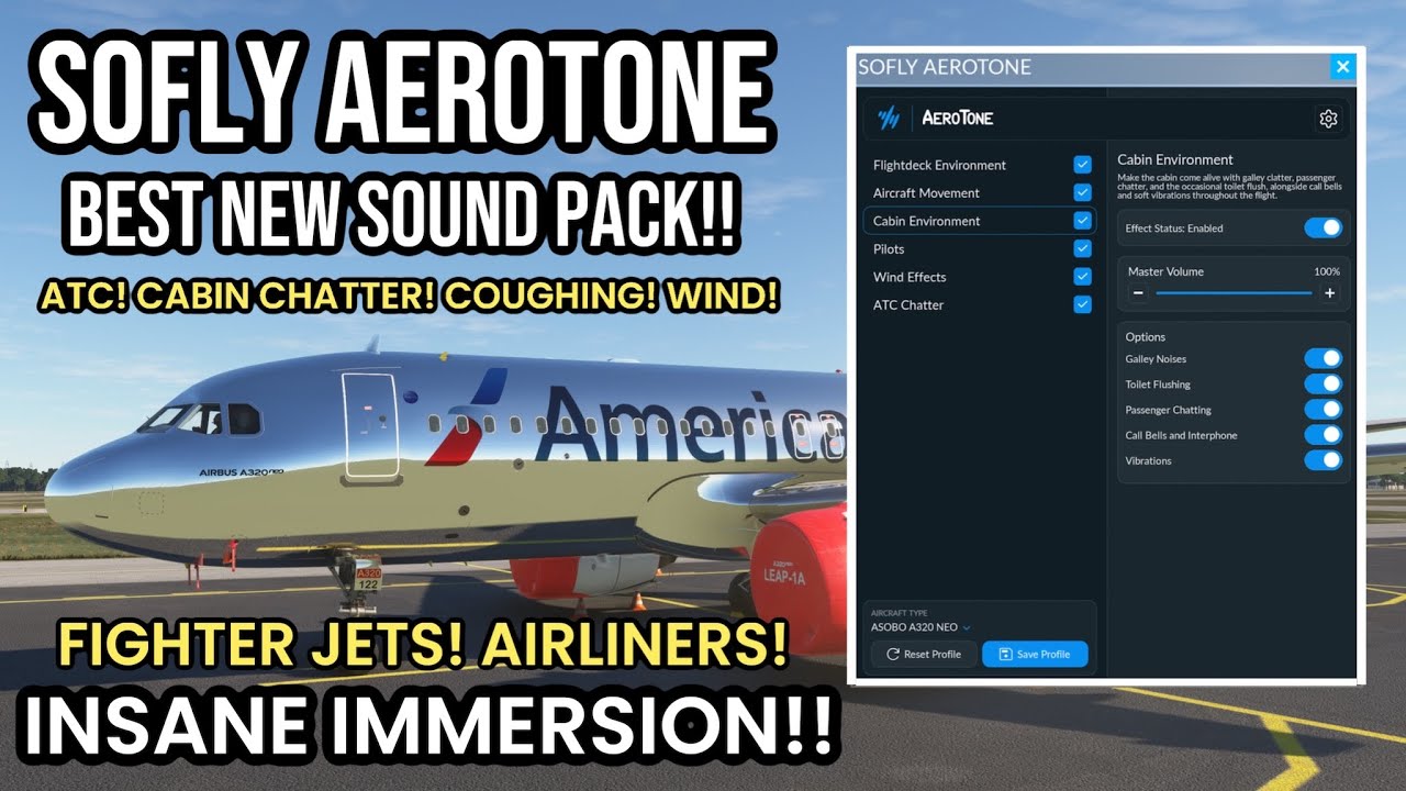 Обзор AeroTone от SOFLY | ПОТРЯСАЮЩИЙ АУДИОПАКЕТ! МАССОВОЕ ПОГРУЖЕНИЕ! Microsoft Flight Simulator