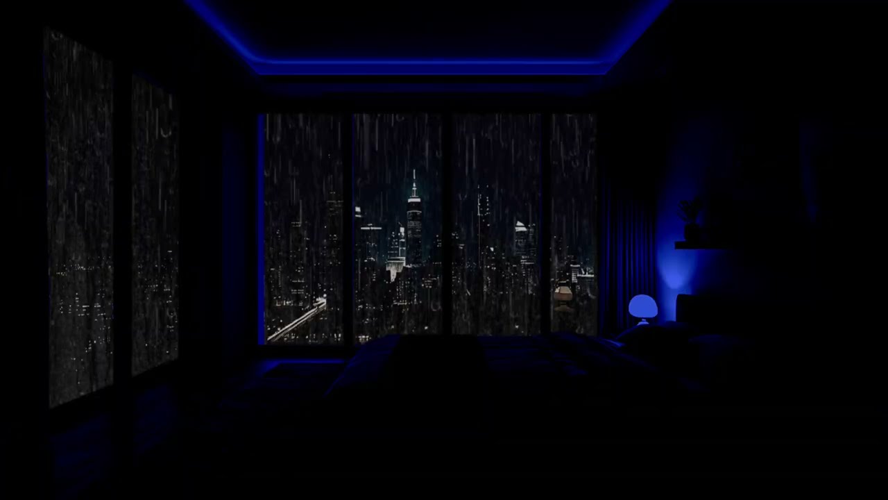 Heavy Rain & Thunder in City at Night 🌩️ Sleep Fast, Stress Relief ASMR