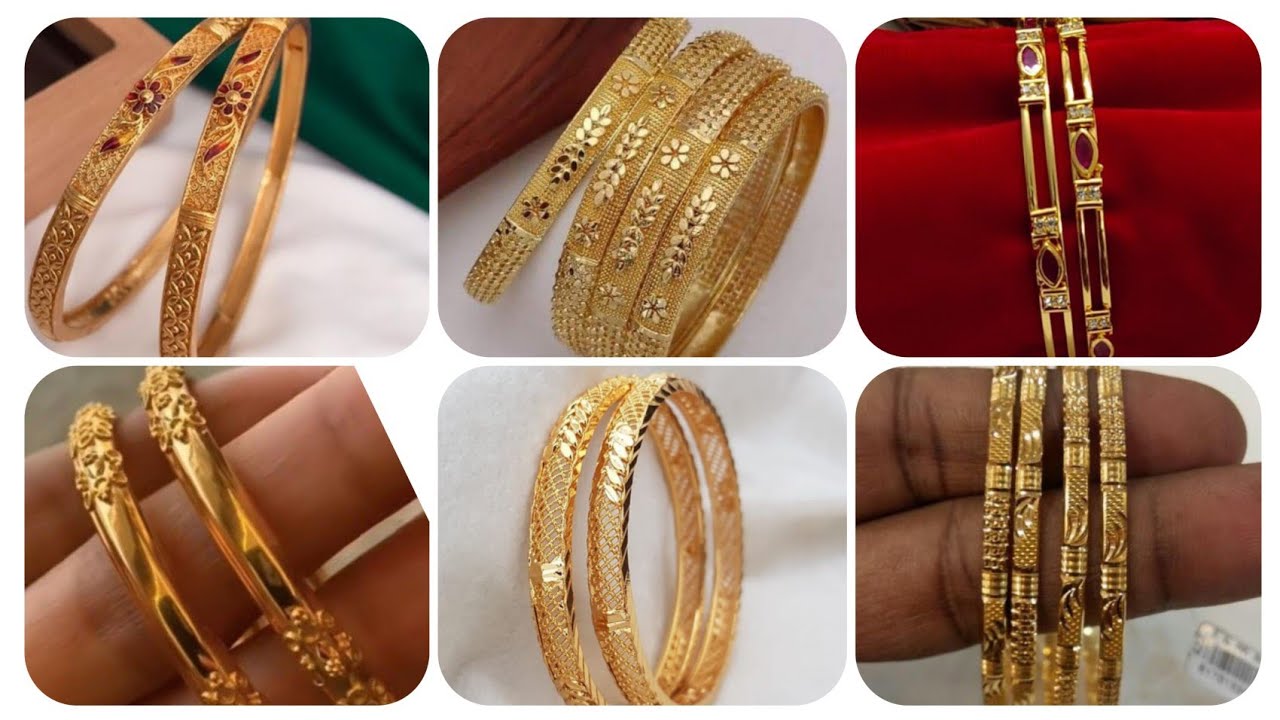 #latest daily wear designer plain gold bangles collection #2025