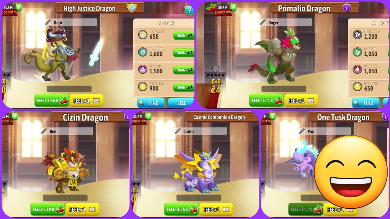 Dragon City : New heroic dragons and other legendary dragons that I've recently received.