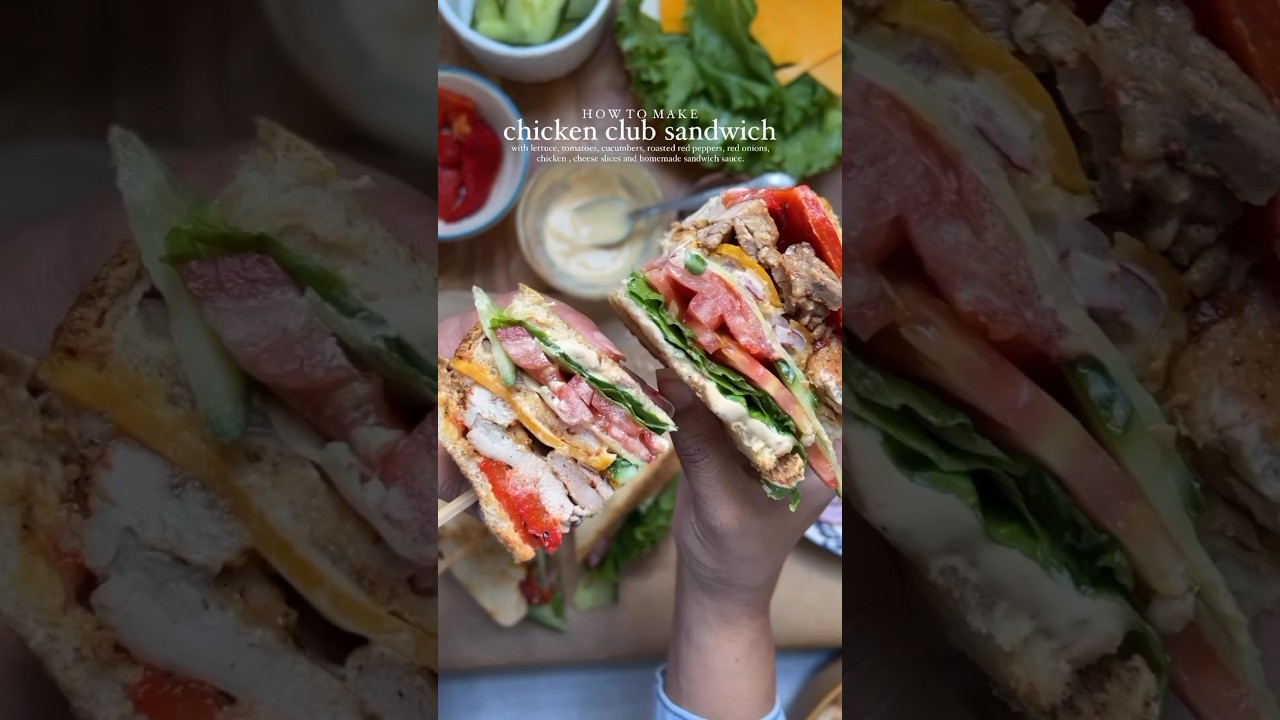 Chicken club sandwich 🥪 ( recipe in description)
