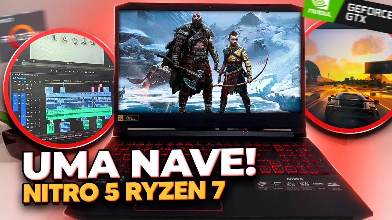 TESTAMOS o Acer NITRO 5 RYZEN 7! Notebook Gamer Acer POTENTE Custo Benefício: Análise Nitro 5