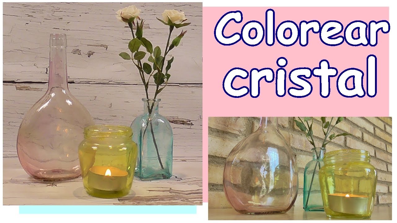 Como pintar tarros o botellas de cristal con Mod Podge. Dar color al cristal