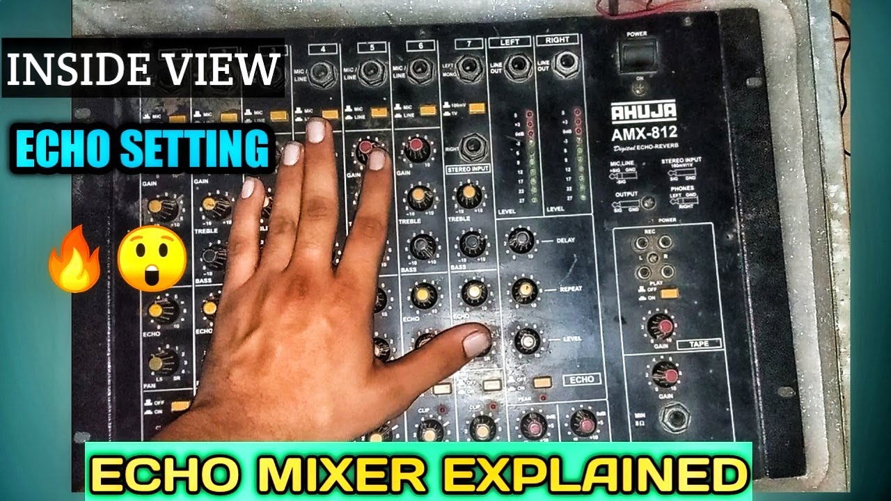 ahuja amx-812 echo mixer setting explained - in hindi