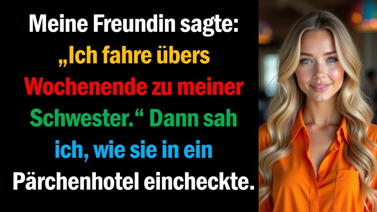 Meine Freundin sagte: „Ich fahre übers Wochenende zu meiner Schwester.“ Dann sah ich, wie sie in
