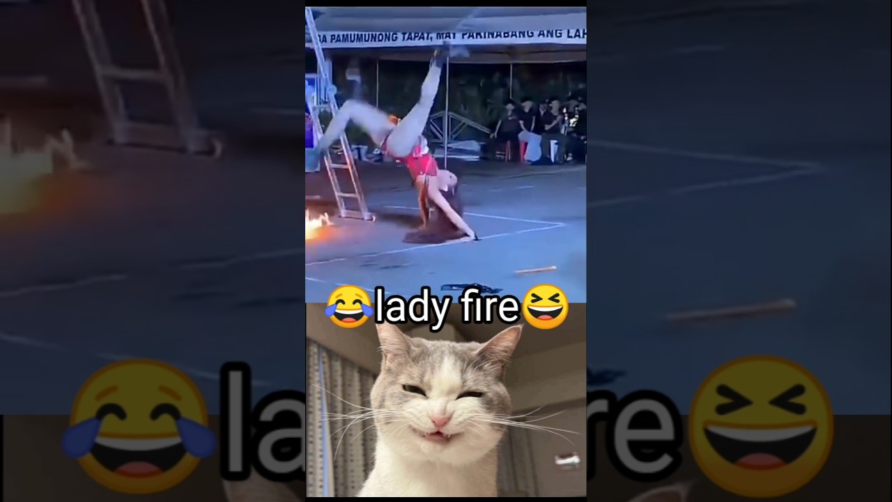 cute cat and lady fire#funny #shorts .