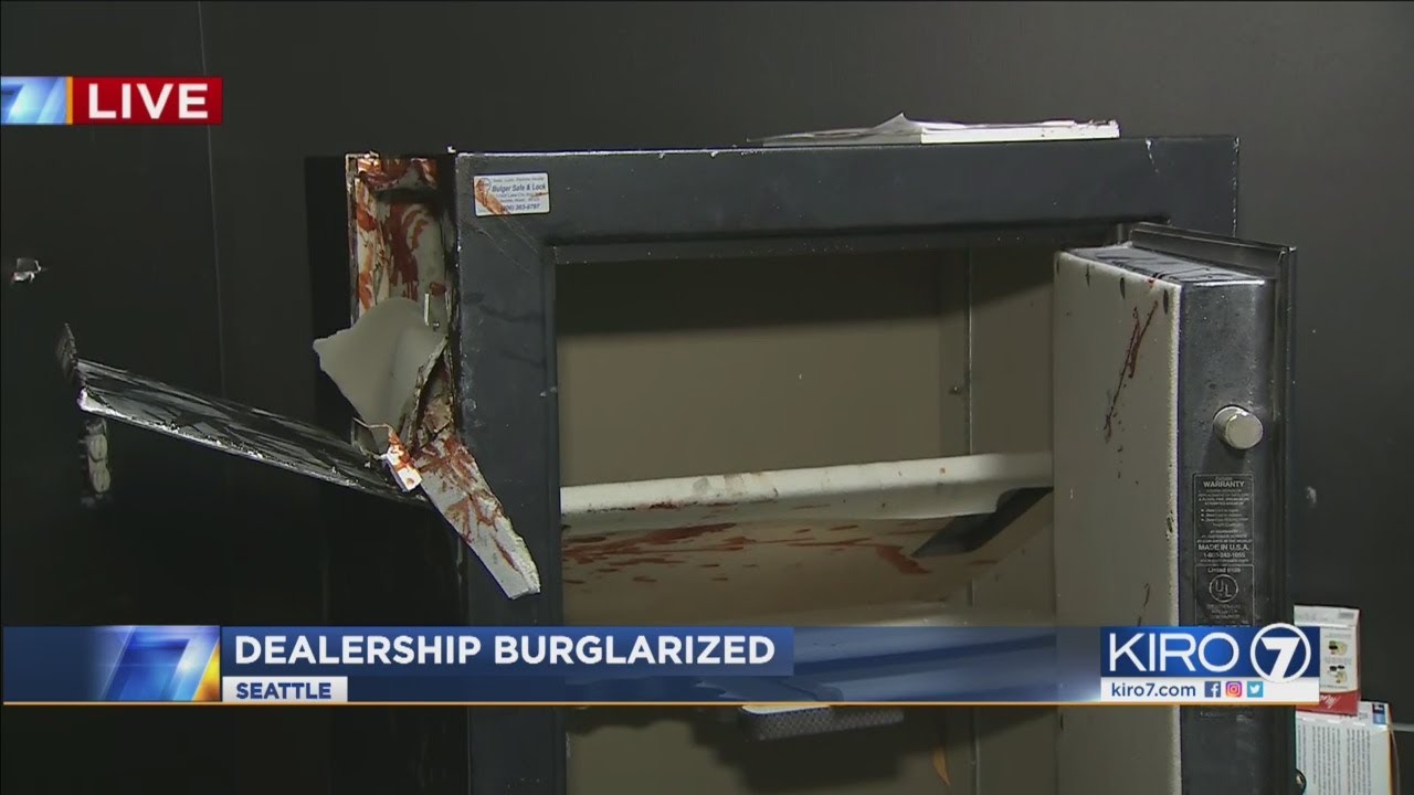 Caught on camera: Burglar robbing dealership while police are outside, owner says