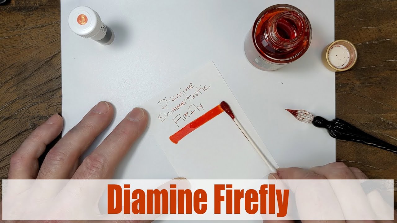 Diamine Shimmertastic Firefly writing sample