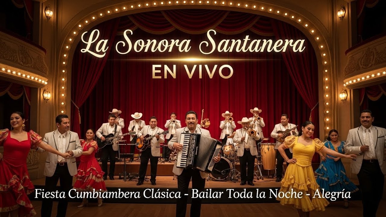 🎶 Fiesta Cumbiambera Clásica para Bailar Toda la Noche con Alegría | La Sonora Santanera EN VIVO 🎶✨