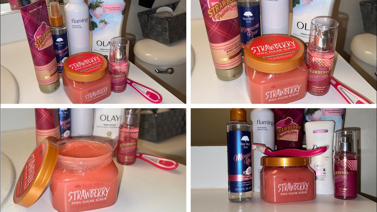 STRAWBERRY SHOWER ROUTINE #showerroutine#strawberry#hygiene