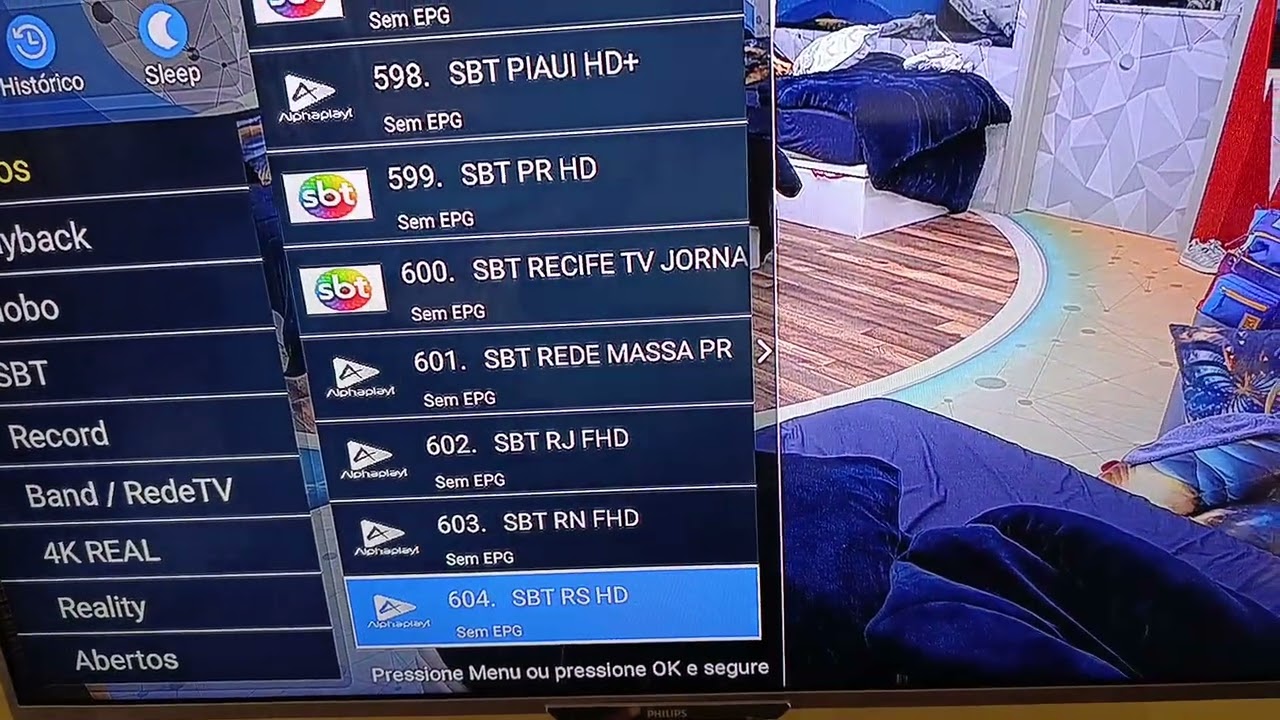 Canais ,filmes e séries, aplicativo, bluetooth, YouTube, Netflix etc. Alphaplay