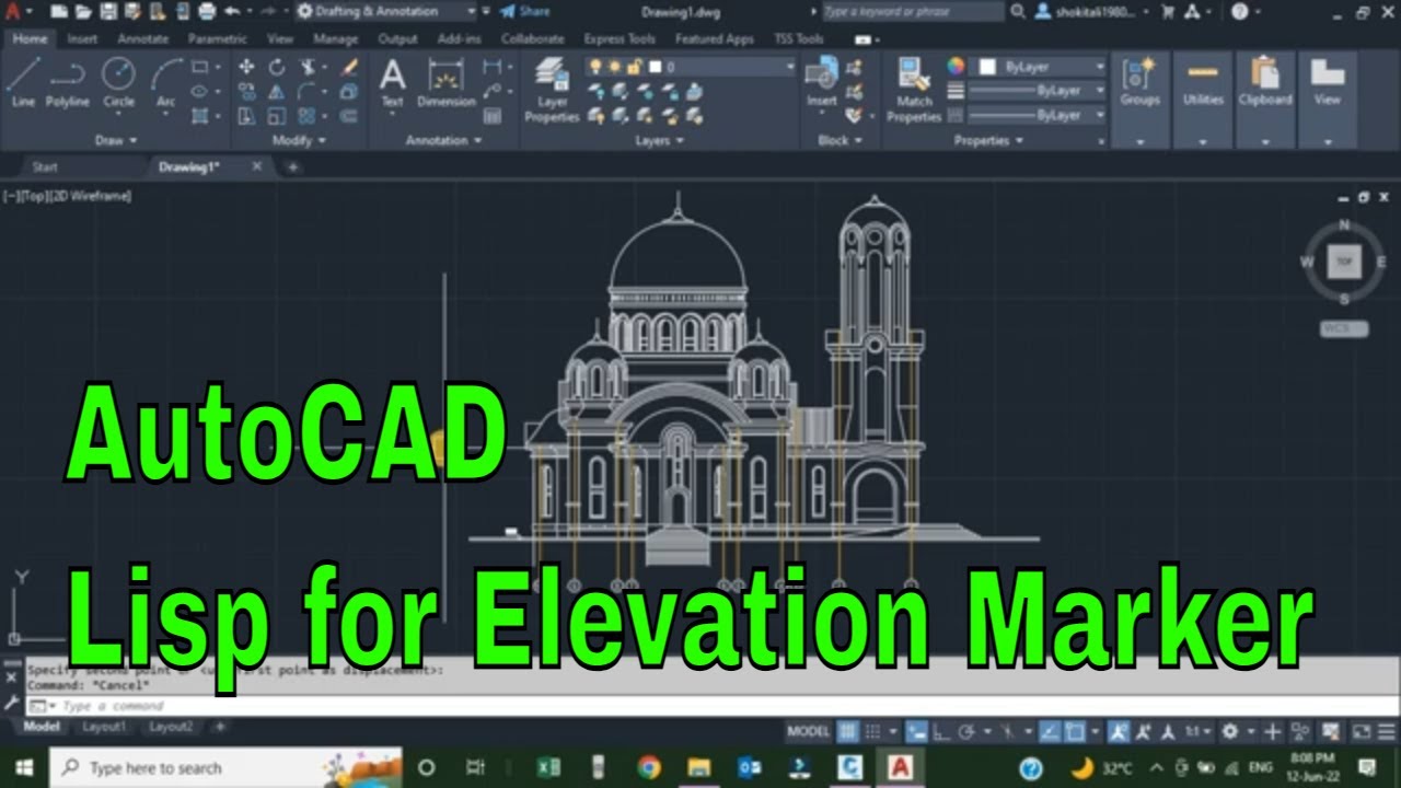 Lisp Command to mark Elevation markers in AutoCAD