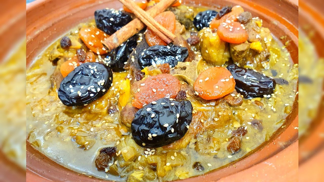 طاجين مدغمر و معسل باللحم الغنمي بالبرقوق و المشماش والزبيب الذيذ والمذاق ياسلام👌