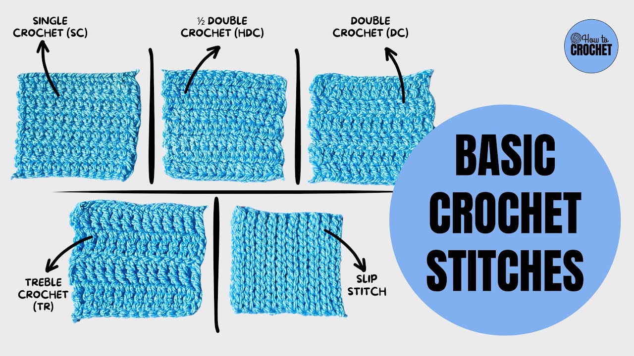 How to Crochet: 5 BASIC CROCHET STITCHES for the Absolute Beginner