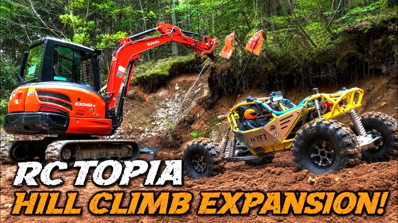 Building RC TOPIA's New Hill Climb! | Kubota KX040-4 + Axial RYFT | RC ADVENTURES