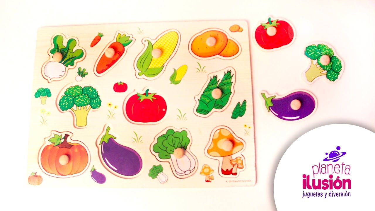 Puzzle de Verduras | Puzzles de madera para niños. Vocabulario