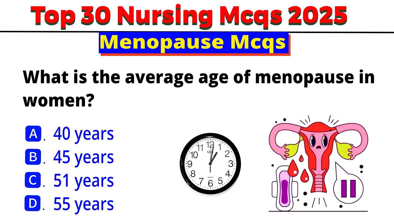 Menopause mcqs | Top nursing mcqs | RRB nursing superintendent exam | RRB staff nurse officer exam