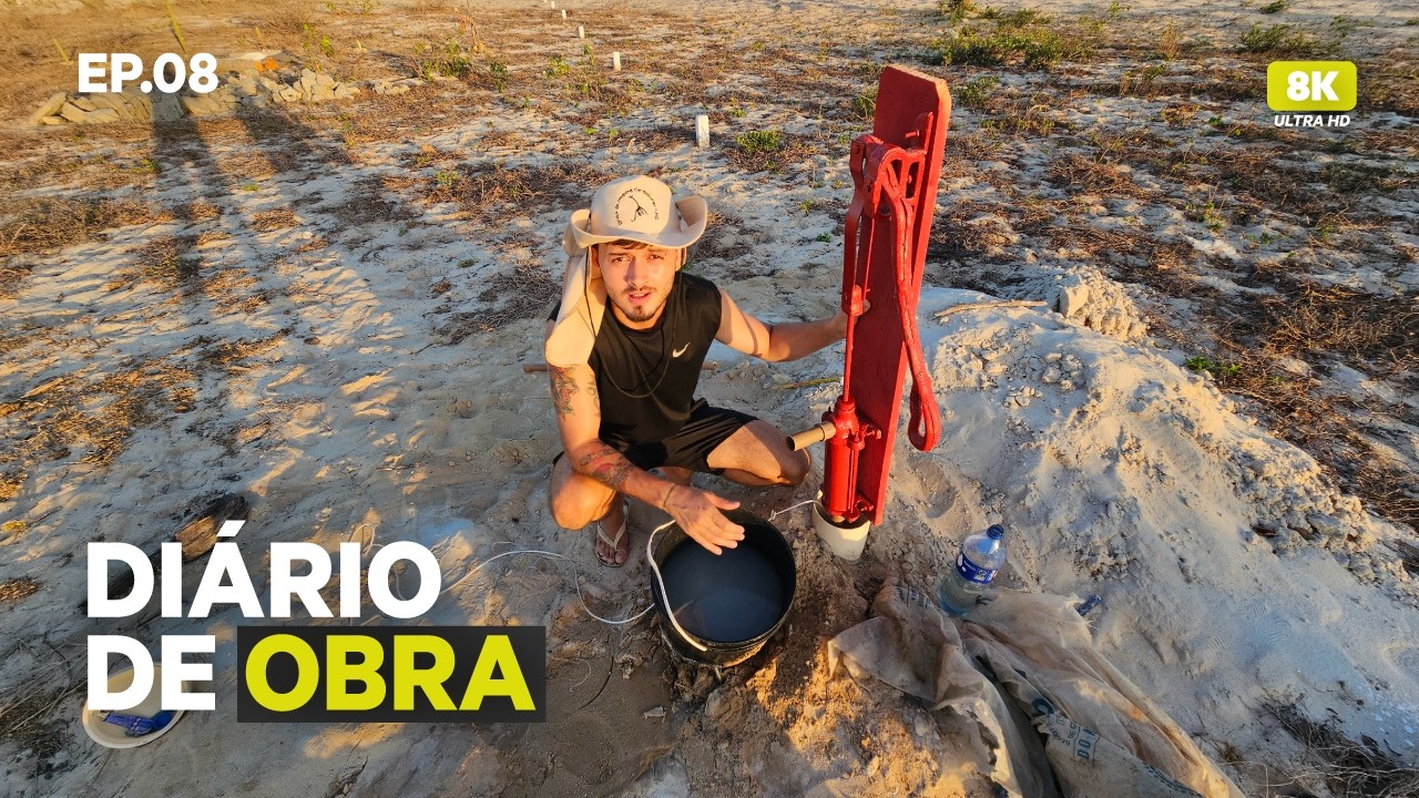 DIÁRIO DE OBRA EP.8: ÁGUA no LOTE! BOMBA MANUAL Instalada no Poço