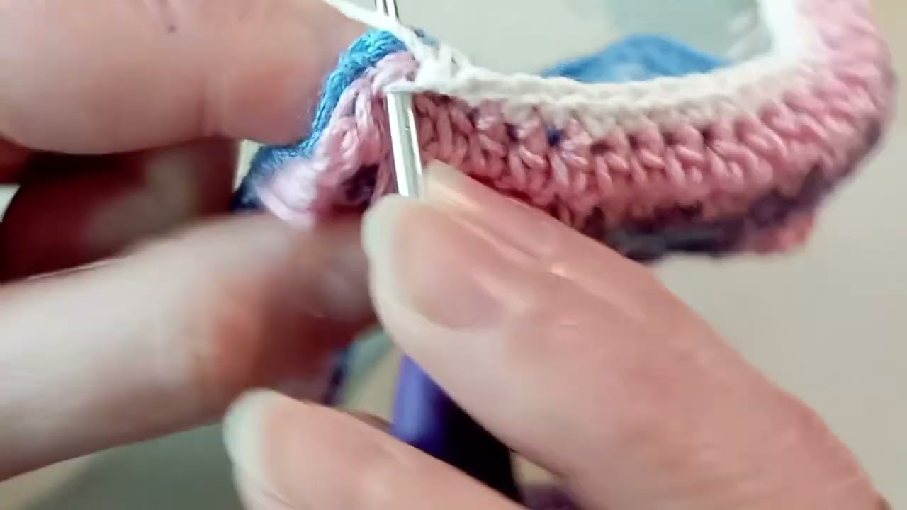 Segundo método para unir Granny squares: punto bajo