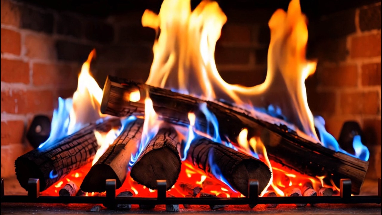 ❄️ Relax by a Mesmerizing Color-Changing Fireplace Fire Over Crackling Logs wit Calming Sounds