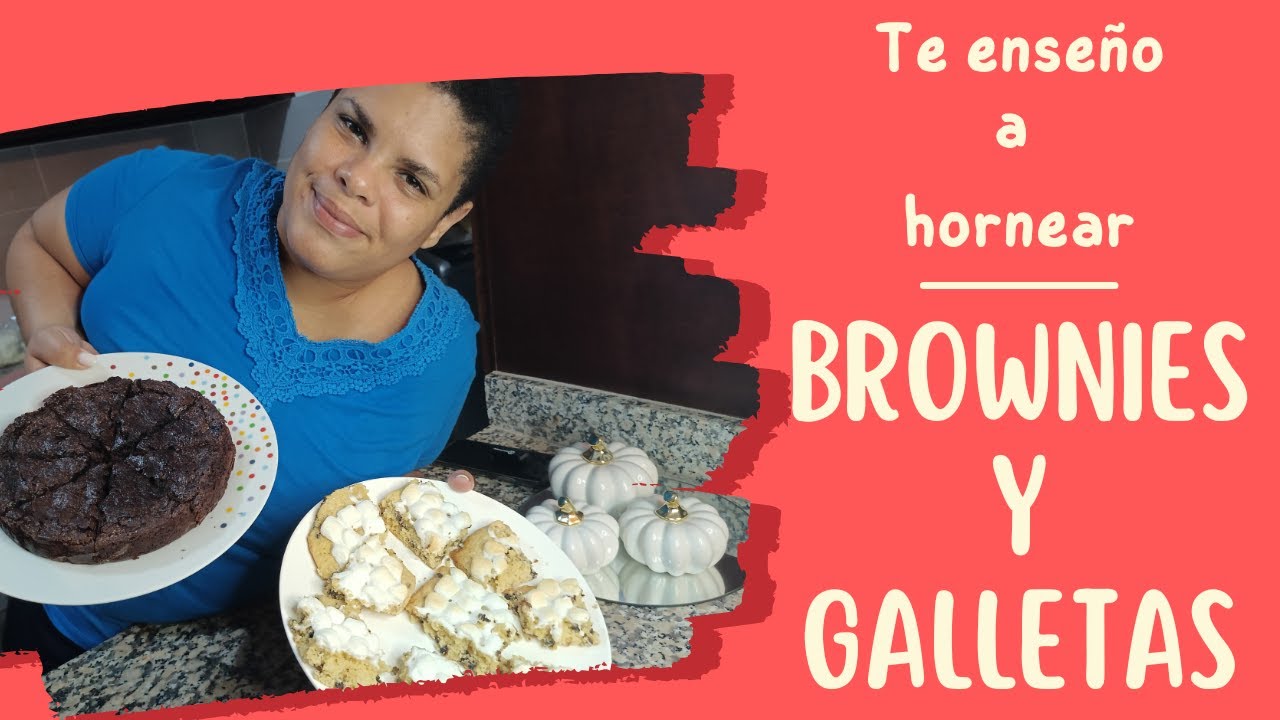 Brownies y galletas con chispas de chocolate y marshmallow | Receta fácil