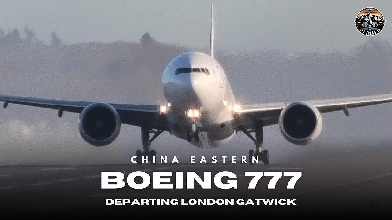 MEGA China Eastern Boeing 777 Departure from London Gatwick Airport!! #planespotting #skysquadtv