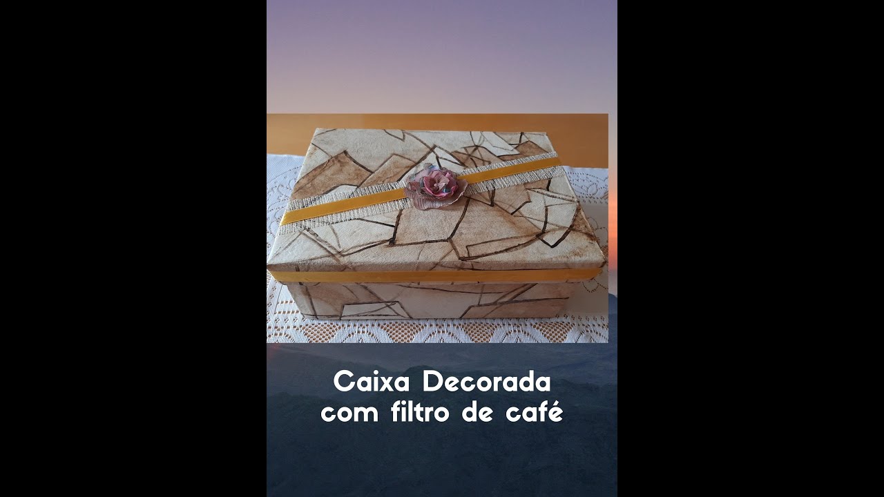 Caixa de Papelão decorada com Filtro de Café