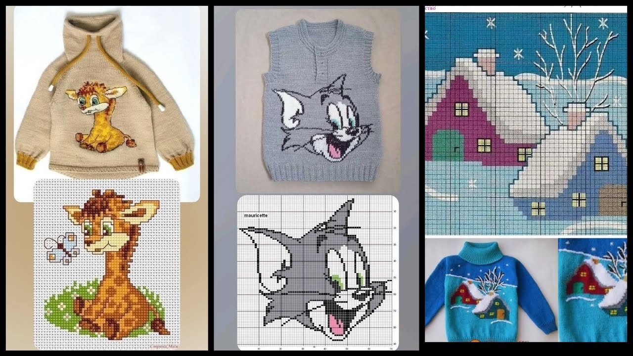 Graph pattern sweater design for baby  // beautiful knitting graph design for kids sweater