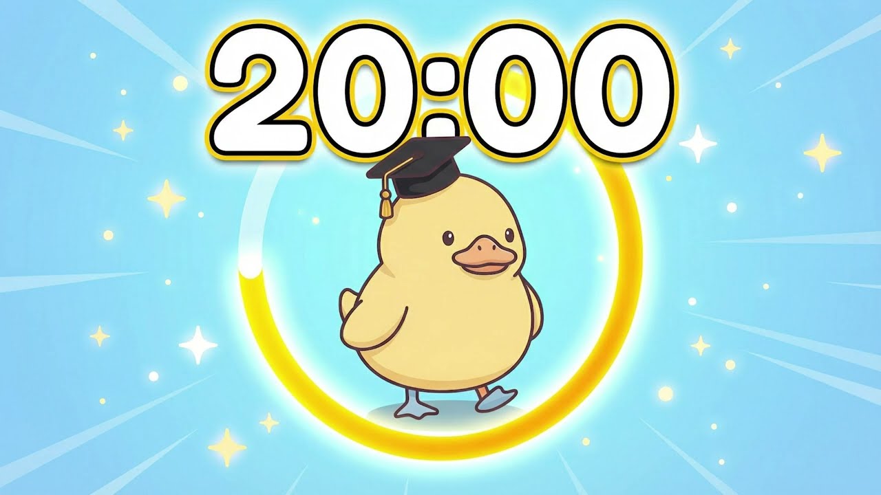 20 Minute Timer 🦆 Study Timer for Classroom Focus