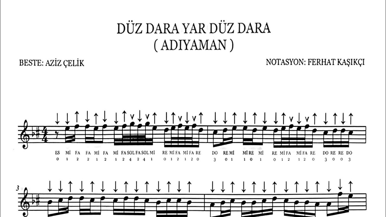 Düz dara yar düz dara ( Adıyaman ) solfej