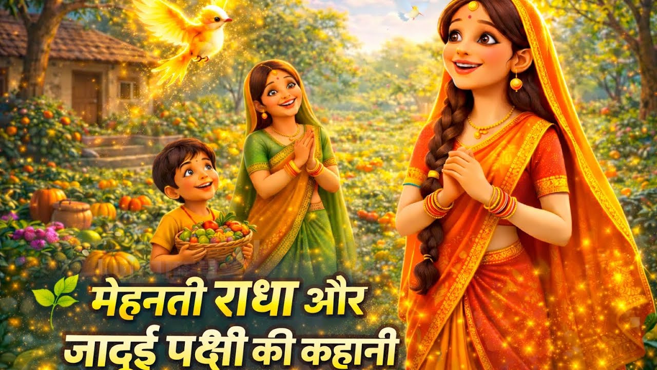 मेहनती राधा और जादुई पक्षी की कहानी | Hindi Moral Story